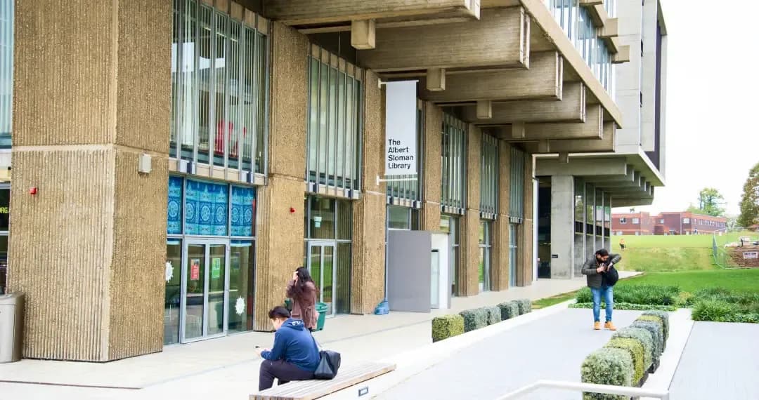 Albert Sloman Library is the main library spans multiple floors and offers a mix of quiet study areas & group work spaces