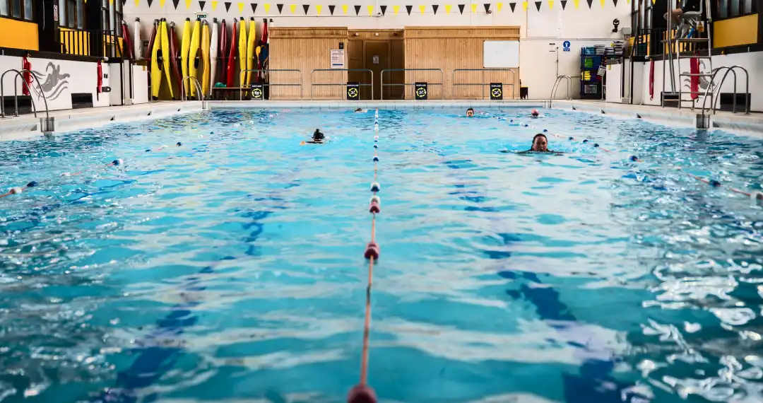 The center has a large, modern swimming pool with lanes for recreational and competitive swimming