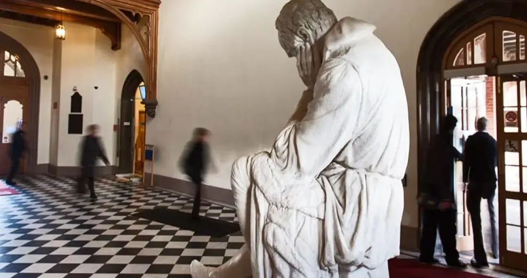 The Black and White Hall is primarily used for formal events, including graduation ceremonies and with Galileo Statue