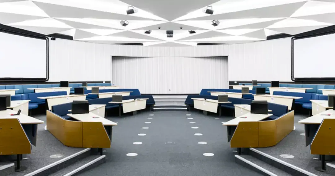The Hive smart podiums for lecturers with controls for presentations, videos, and interactive content