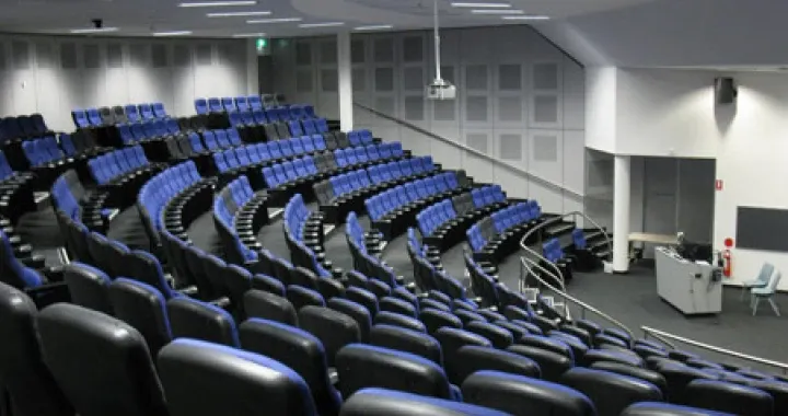 The lecture theatres typically accommodate a large number of students