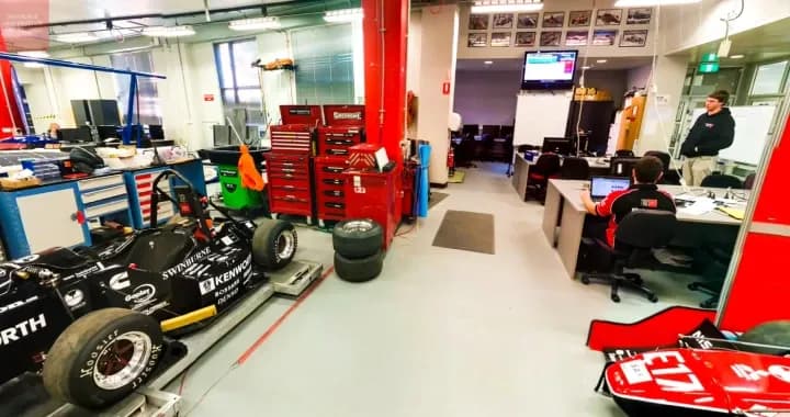 The aviation building is main campus, houses postgrad facilities such as flight simulators and bioengineering labs