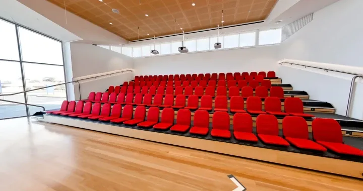 Bob and Gayle Cowan Auditorium,  brings together collaborative learning spaces