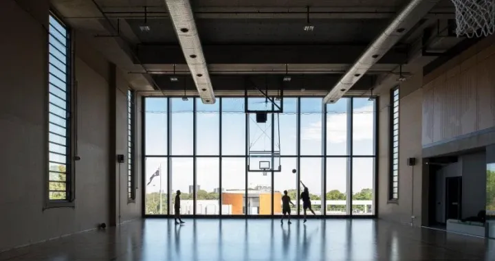 Multi-purpose sports hall is used for a variety of activities including teaching, games, events and rehabilitation work