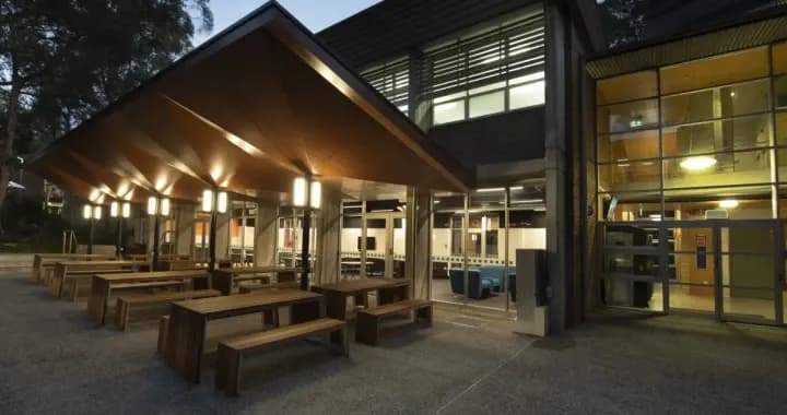 Shortland Building, new outdoor sheltered area with seating as well as enhanced informal gathering areas
